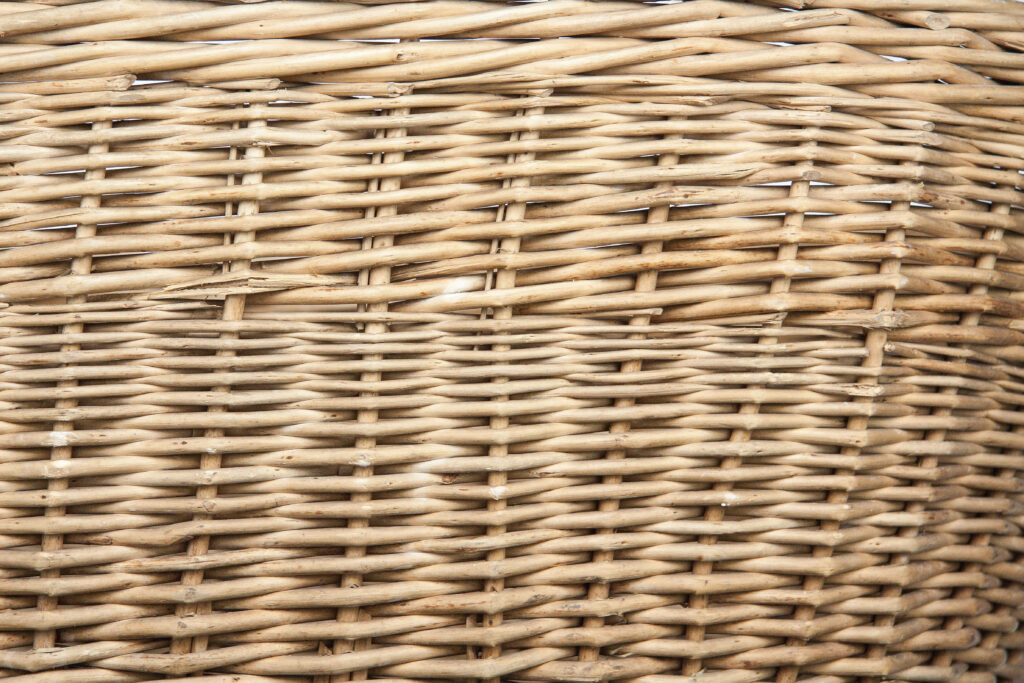 Intricate Wicker Basket Wallpaper: Close-Up of Handwoven Texture