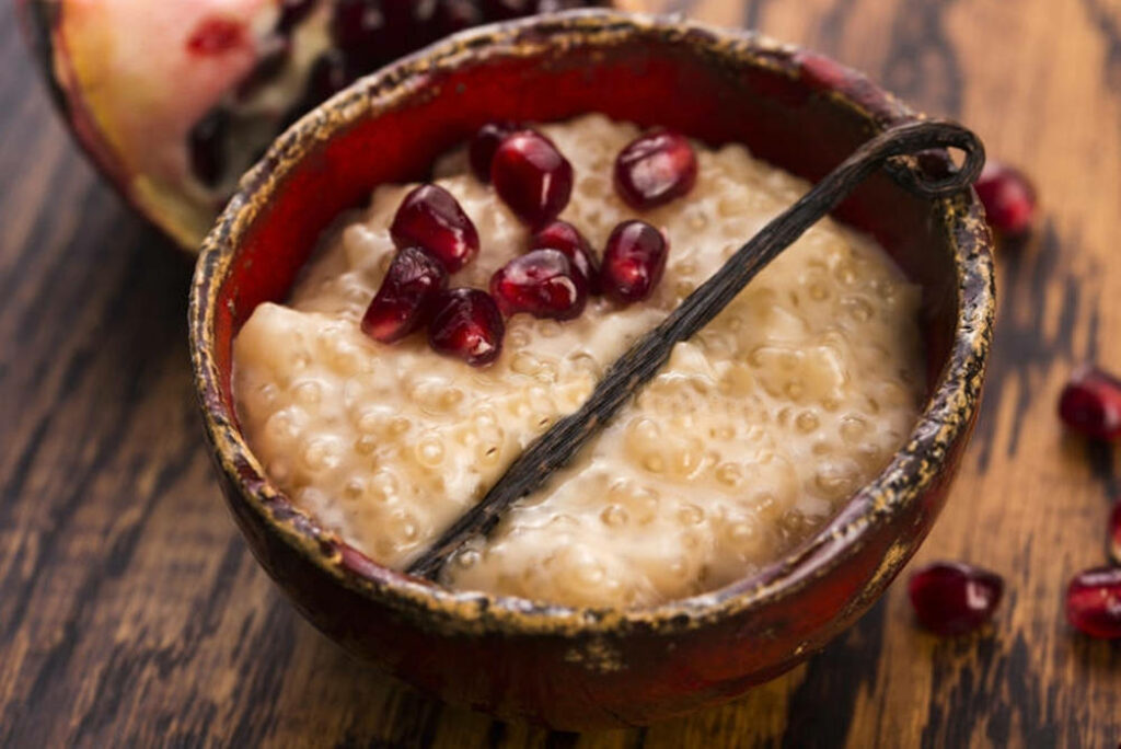 Creamy Tapioca Pudding with Pomegranate - Appetizing Wallpaper