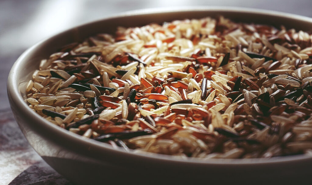 Vibrant Red Rice & Grains Close-Up - Earthy Texture Wallpaper