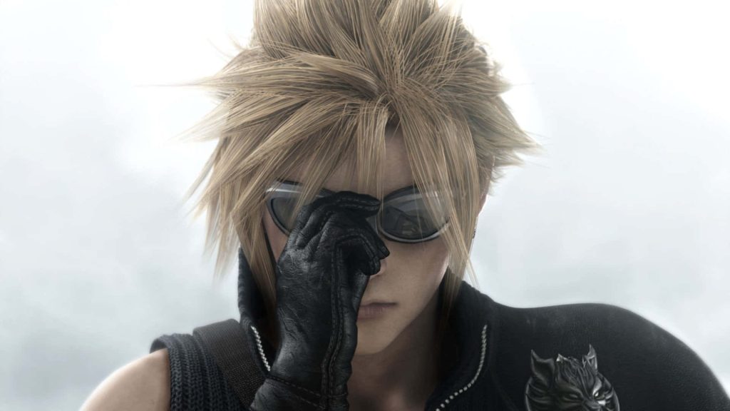Cloud Strife close-up CGI Final Fantasy VII Advent Children spiky hair sunglasses wallpaper
