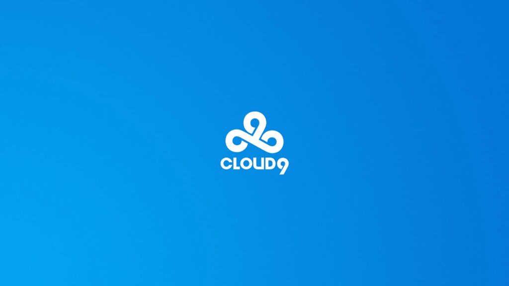 Cloud9 esports logo on vibrant blue gradient background with minimalist modern design wallpaper