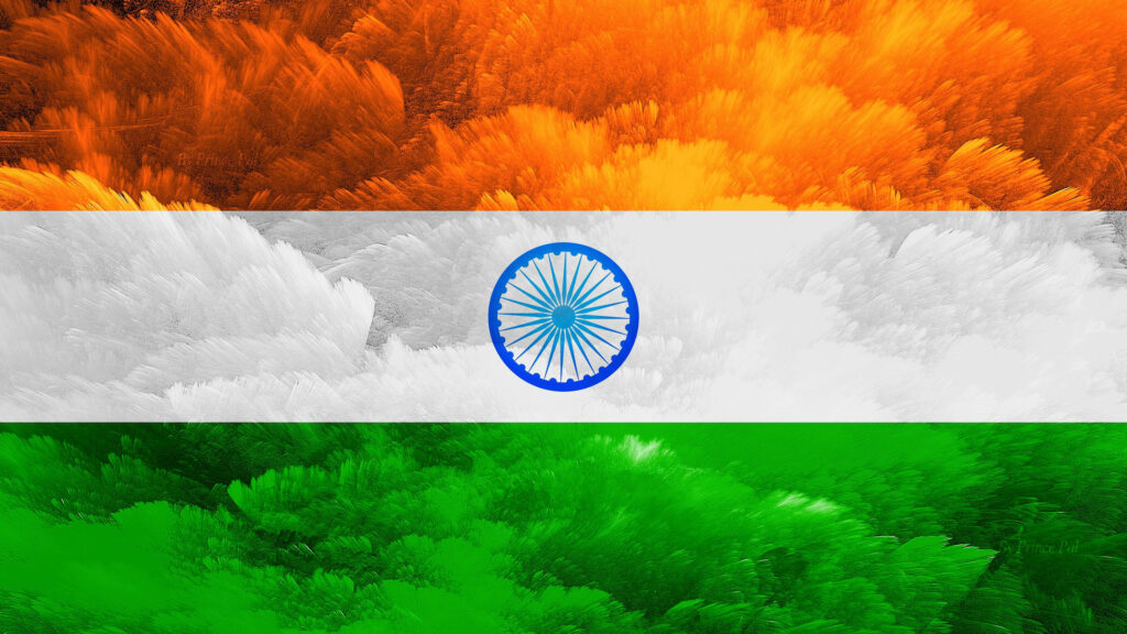 Clouds of Pride: An Intricate Indian Flag 4k Wallpaper with a Beautiful Cloud Pattern Background Photo