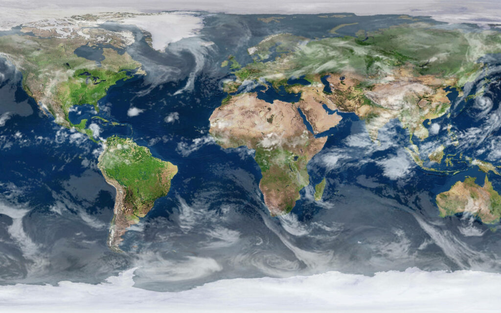 The Mystical World: Clouds Shroud Earth in 4K Wallpaper