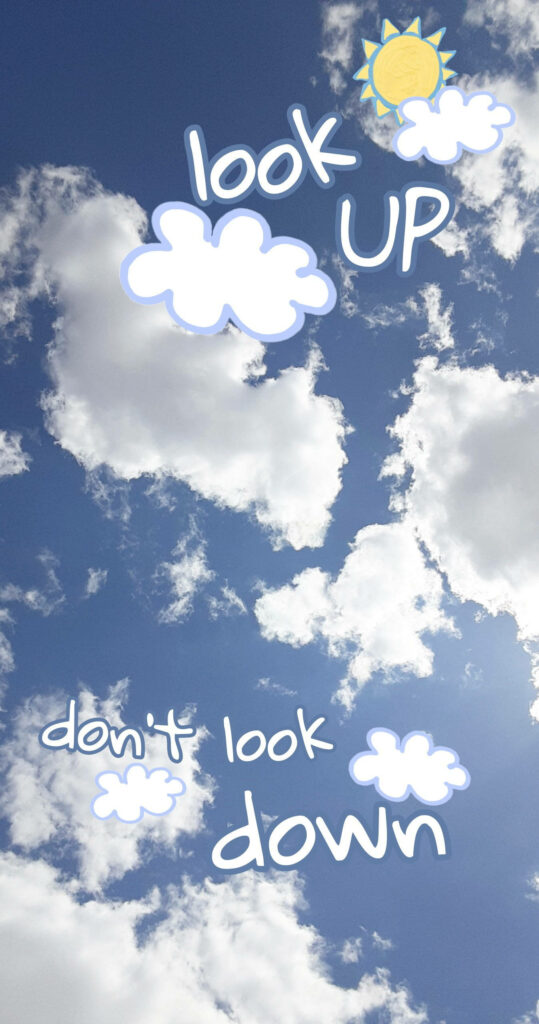 Uplifting Cloudy Sky Wallpaper with Positive Affirmation & Sun