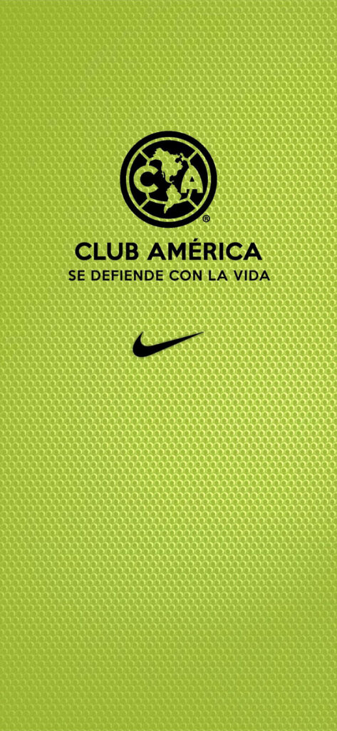 Club América wallpaper green textured background with logo motto and black Nike logo minimalist design