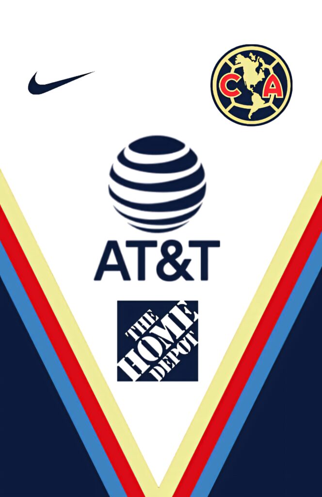 Club América wallpaper white background with crest Nike AT&T Home Depot chevron accents