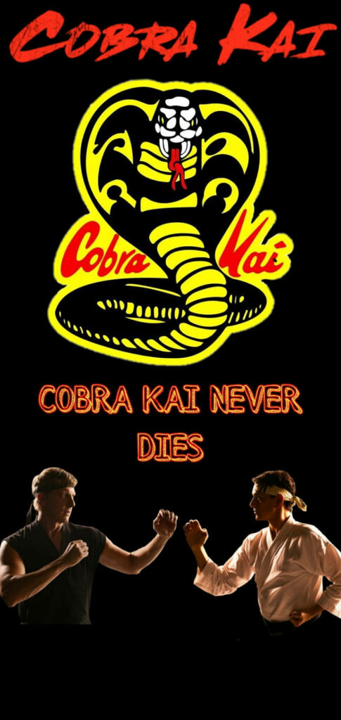 Cobra Kai Wallpaper: Iconic Logo & Epic Face-Off - Never Dies Background