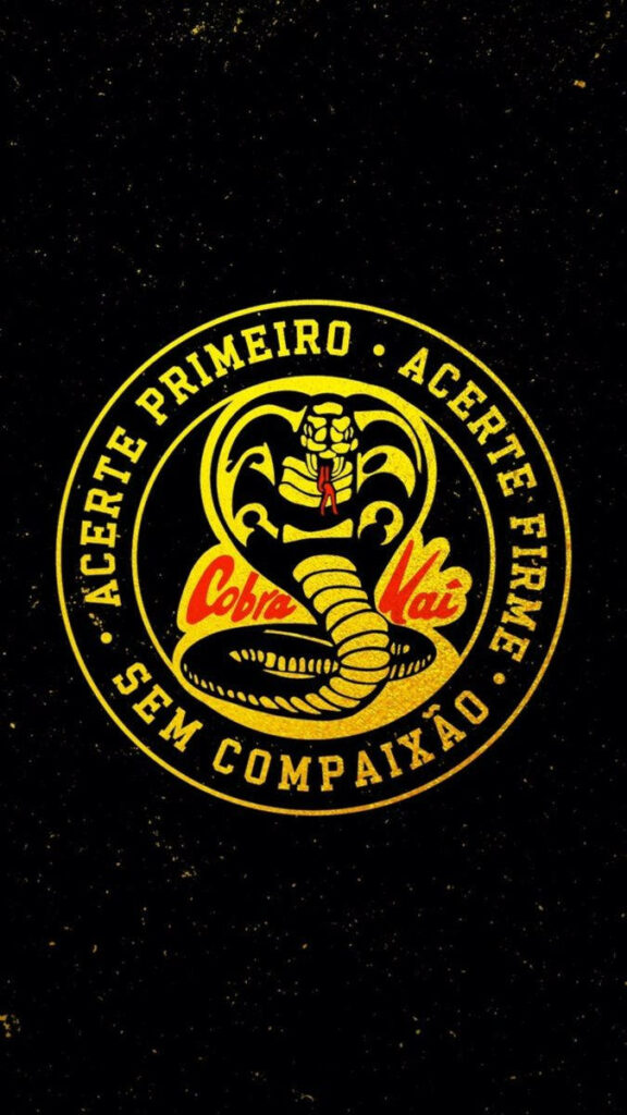 Cobra Kai Snake Logo Wallpaper: Bold Design in Yellow & Red