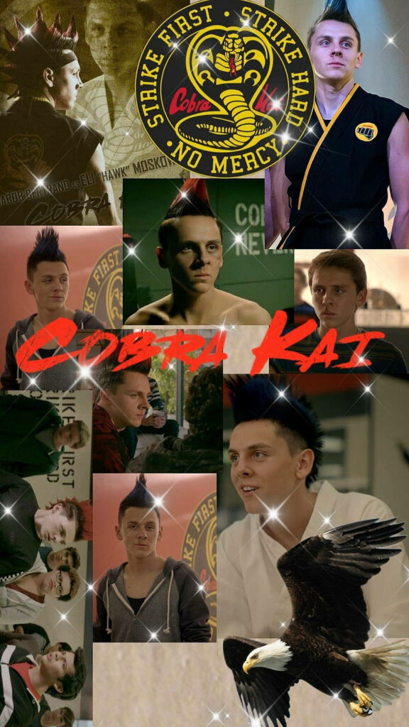 Cobra Kai Wallpaper: Iconic Characters, Logo & Eagle in 850x1511