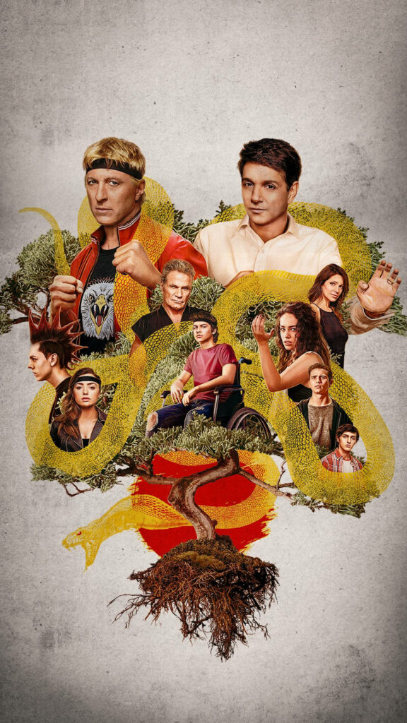 Cobra Kai Wallpaper: Key Characters & Iconic Bonsai Tree Background