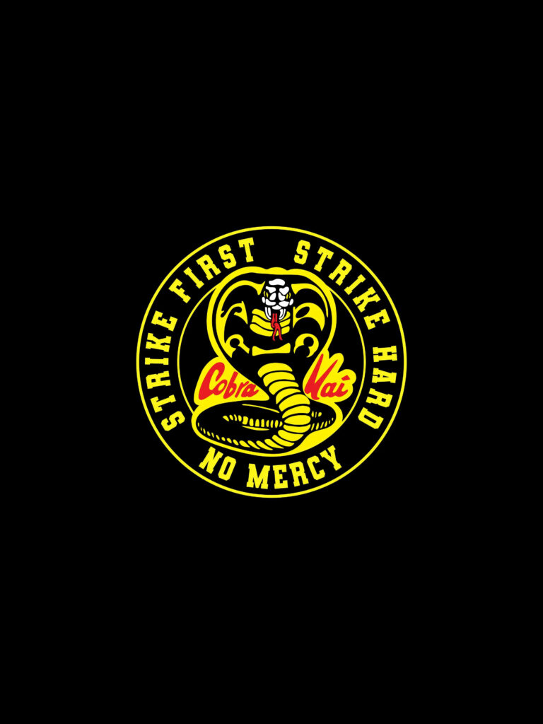Cobra Kai Logo Wallpaper: Strike First, Strike Hard, No Mercy Design