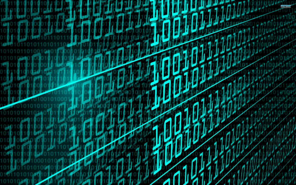 Binary Byte Matrix: An Electrifying Cyber Background Wallpaper