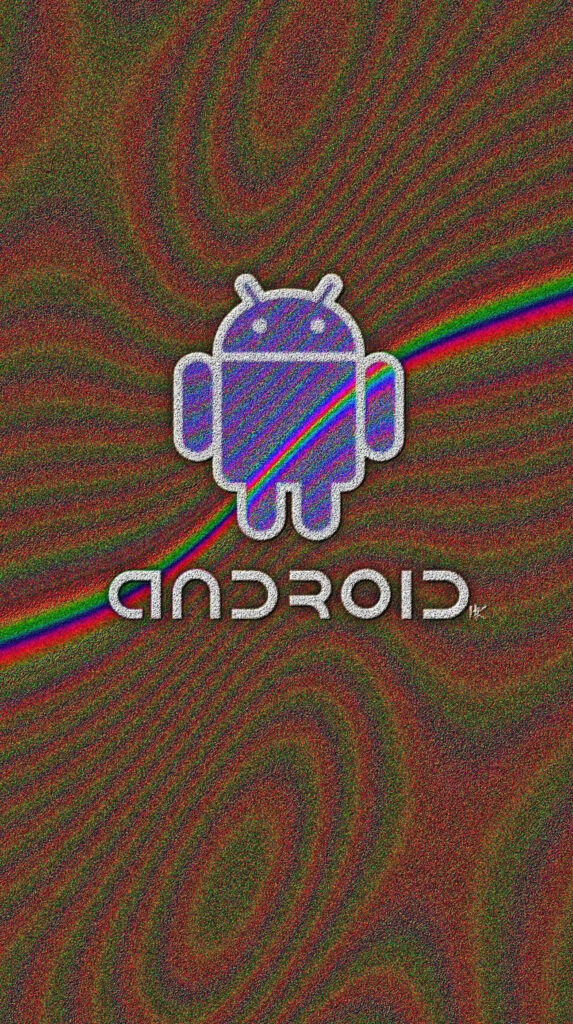 Elevated Essence: Vibrant Inverted Film Negatives Frame Android Developer's Iconic Logo Wallpaper