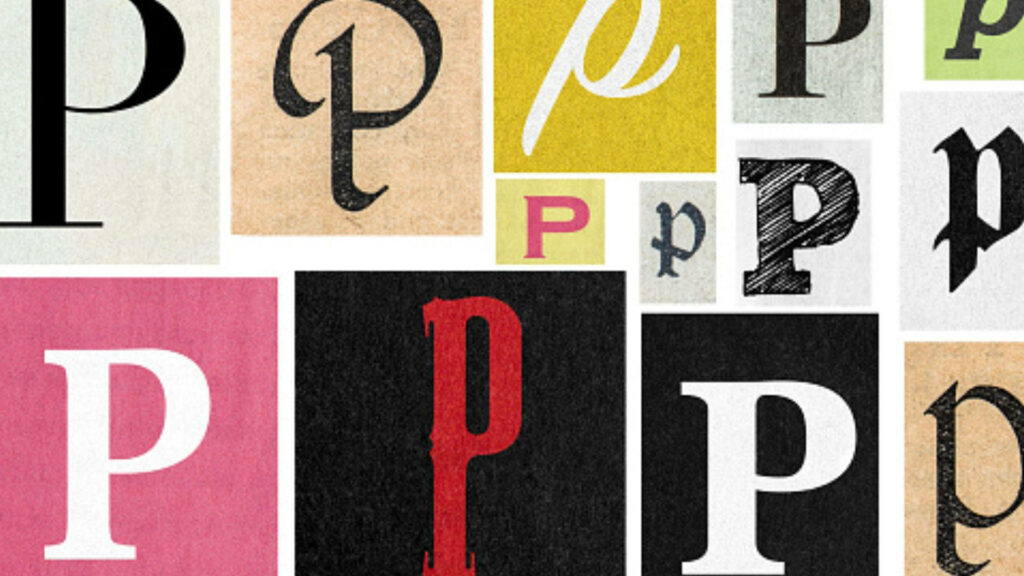 Vibrant Letter P Collage Art Wallpaper in Unique Styles and Colors