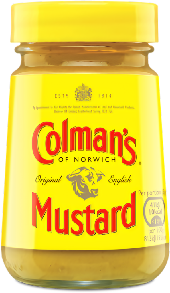 Colman's Original English Mustard Jar: Bold Flavor Wallpaper Background
