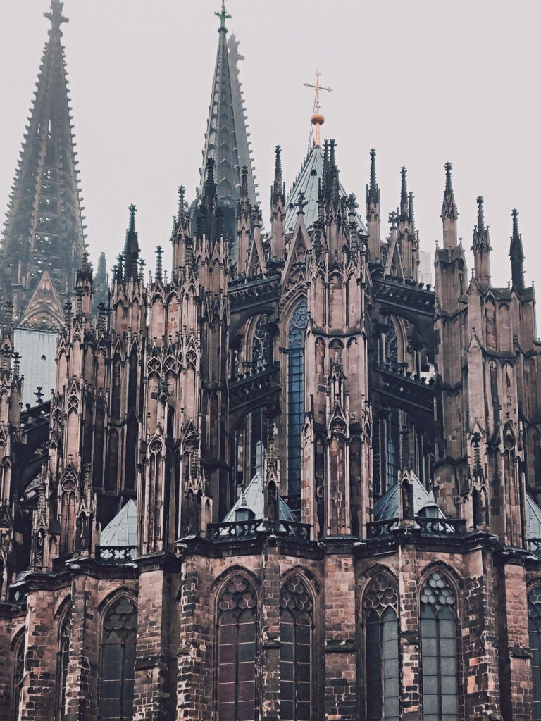 Cologne Cathedral Gothic architecture phone wallpaper with soaring spires and detailed stone carvings