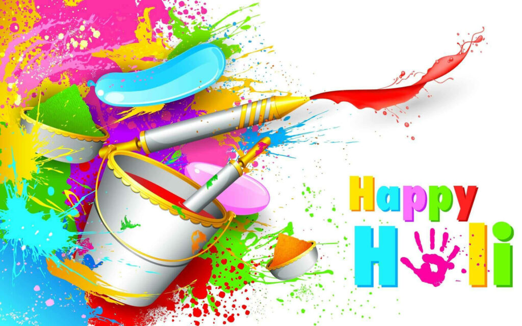 Vibrant Colors Bursting with Joy: Celebrate Holi with this Colorful Paint HD Wallpaper