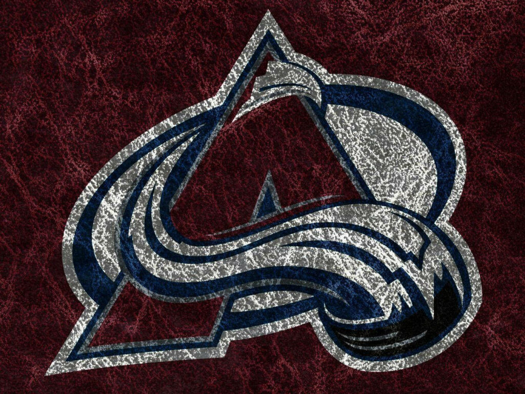 Colorado Avalanche logo on textured maroon wallpaper background bold and dynamic design