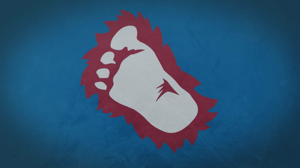 Colorado Avalanche footprint logo on textured blue background hockey team wallpaper design