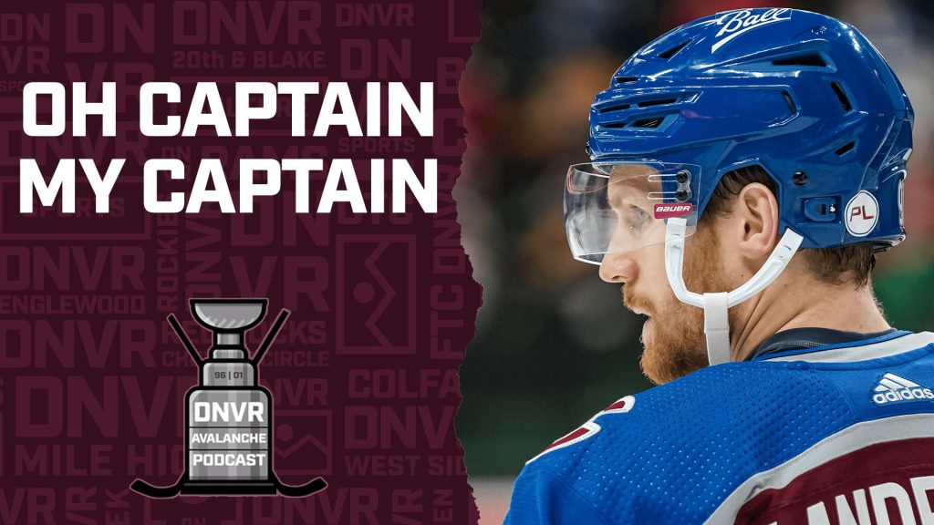 Colorado Avalanche wallpaper featuring captain Gabriel Landeskog with Stanley Cup and DNVR logo