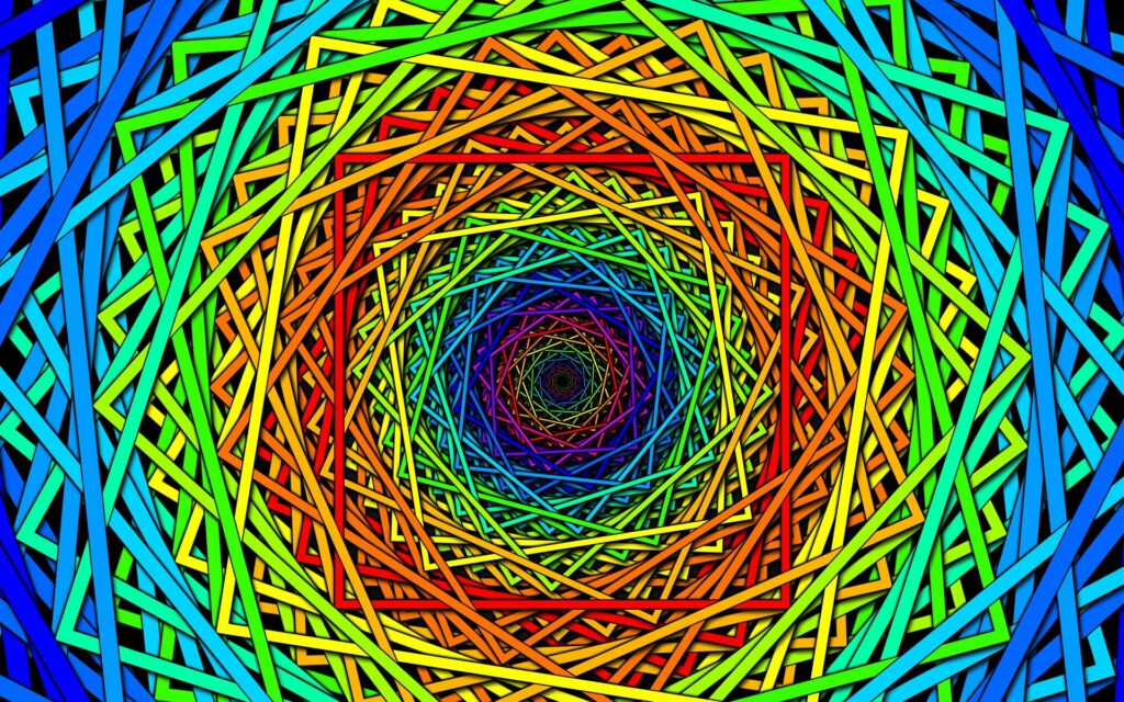 Vibrant Rainbow Mesh Wallpaper - Dynamic 1920x1200 Background