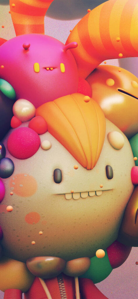 Colorful 3D Character Wallpaper: Whimsical & Playful Design