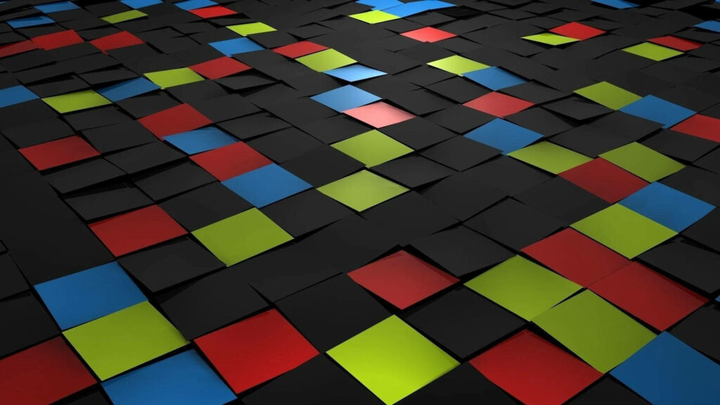 Colorful 3D Geometric Square Wallpaper: Modern Mosaic Background