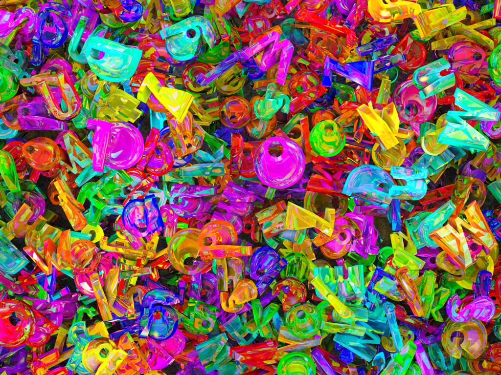 Vibrant 2800x2100 3D Colorful Letter Wallpaper Background