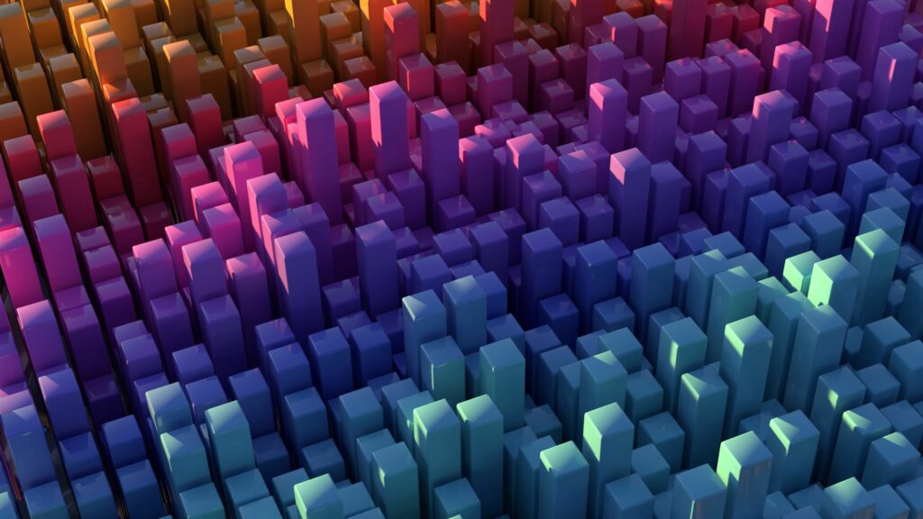 Colorful 3D Pillars Wallpaper - Vibrant Geometric Background 3840x2160