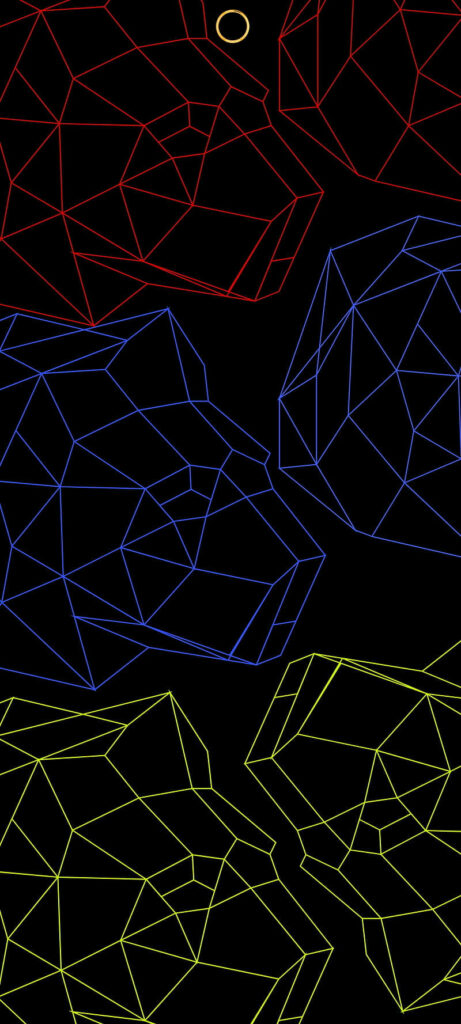 Vibrant Geometric Bear Faces Wallpaper for Samsung A71 - Abstract Design