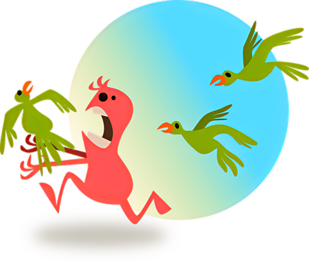 Vibrant Abstract Bird Wallpaper: Whimsical Colorful Scene