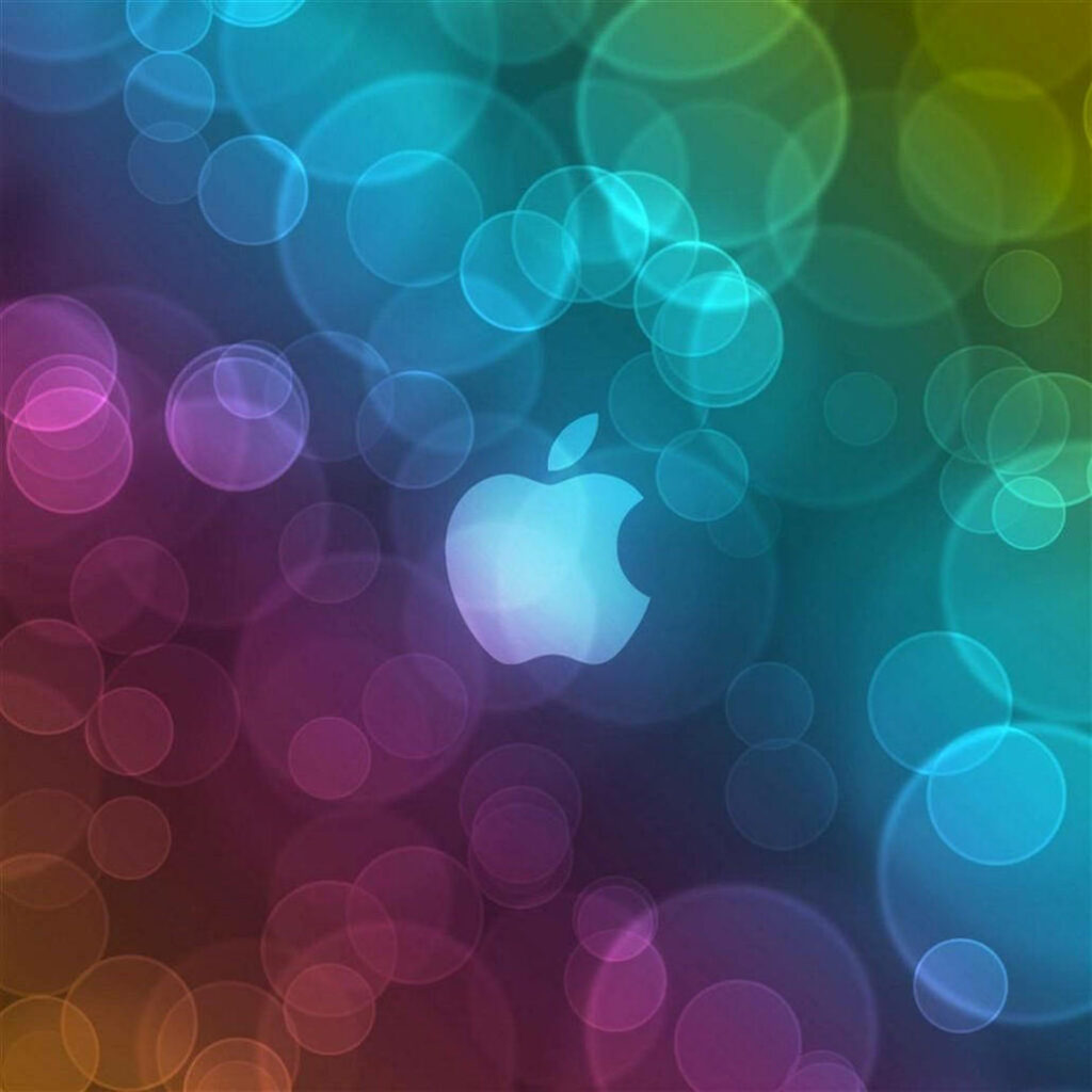 Vibrant Abstract Bokeh Pattern with Apple Logo for Stunning Ipad Mini Wallpaper