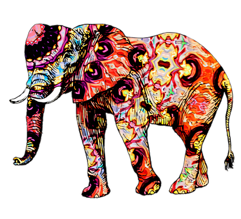 Bold Abstract Elephant Wallpaper: Colorful Modern Art Background