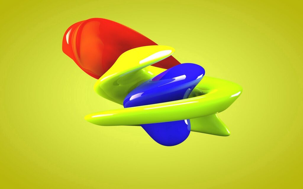 Colorful Abstract Figurine Wallpaper - Bright Yellow Background