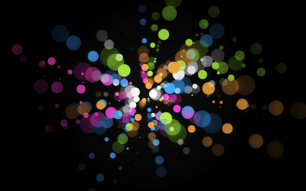 Abstract Light Orbs: Vibrant Colors Bursting from the Darkness - Striking PC Background Wallpaper