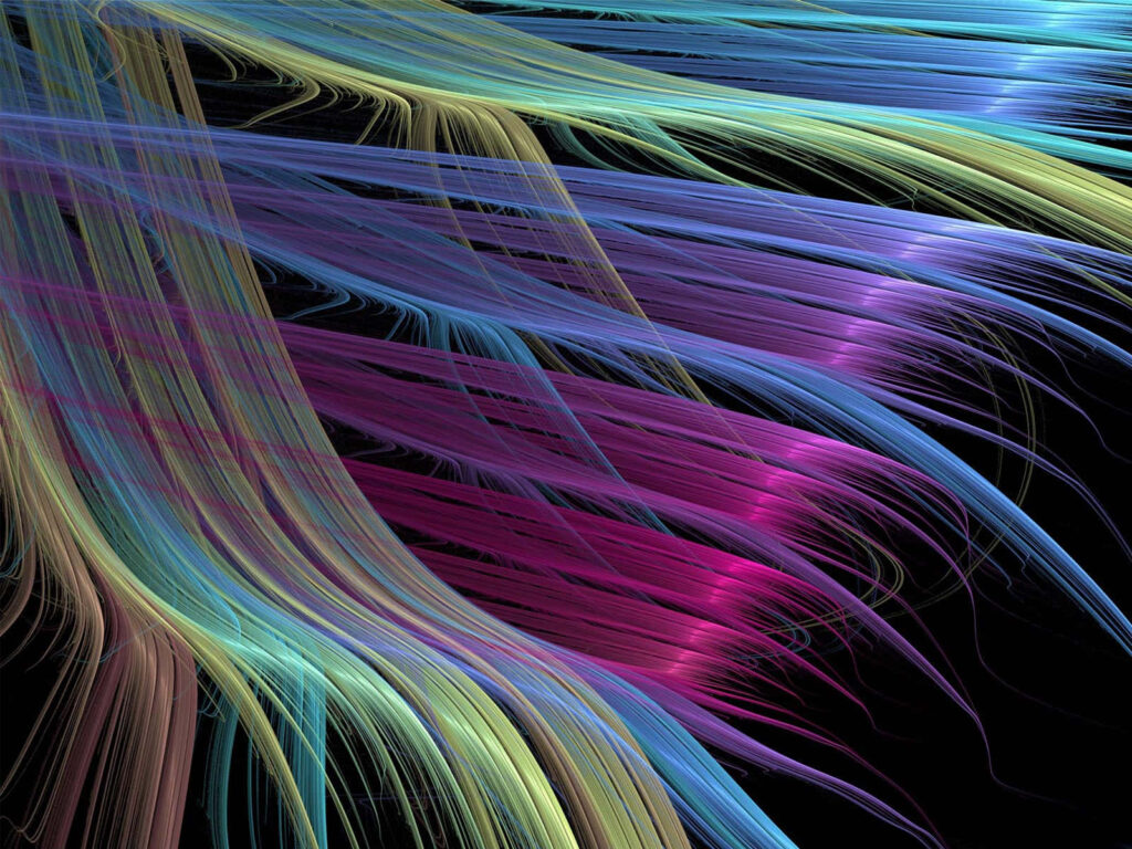 Vibrant Abstract Hair-Like Wallpaper Background in Blues & Purples