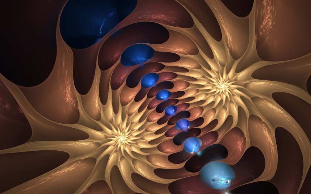 Colorful Abstract Shapes: Captivating Swirling Tunnel Wallpaper