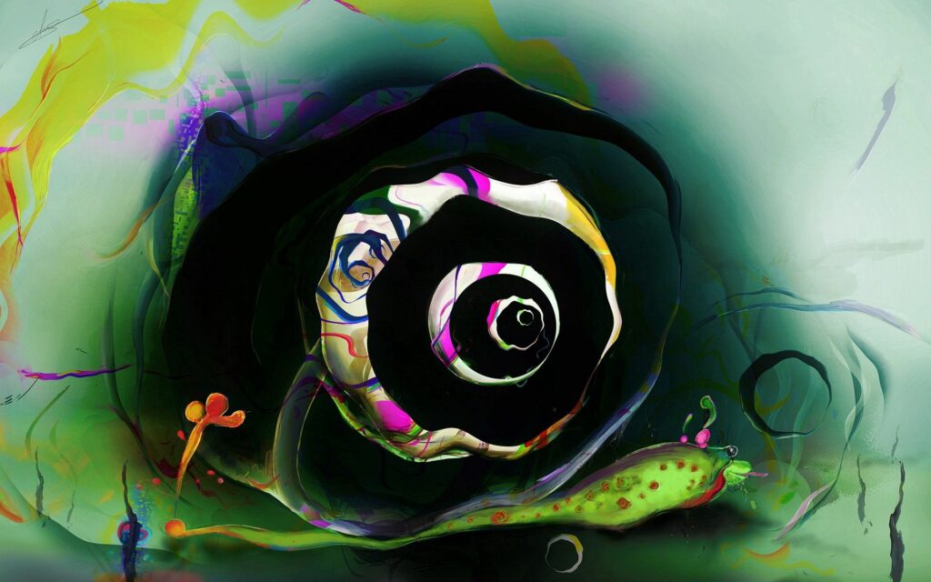 Vibrant Multicolored Snail Wallpaper - Striking Abstract Background
