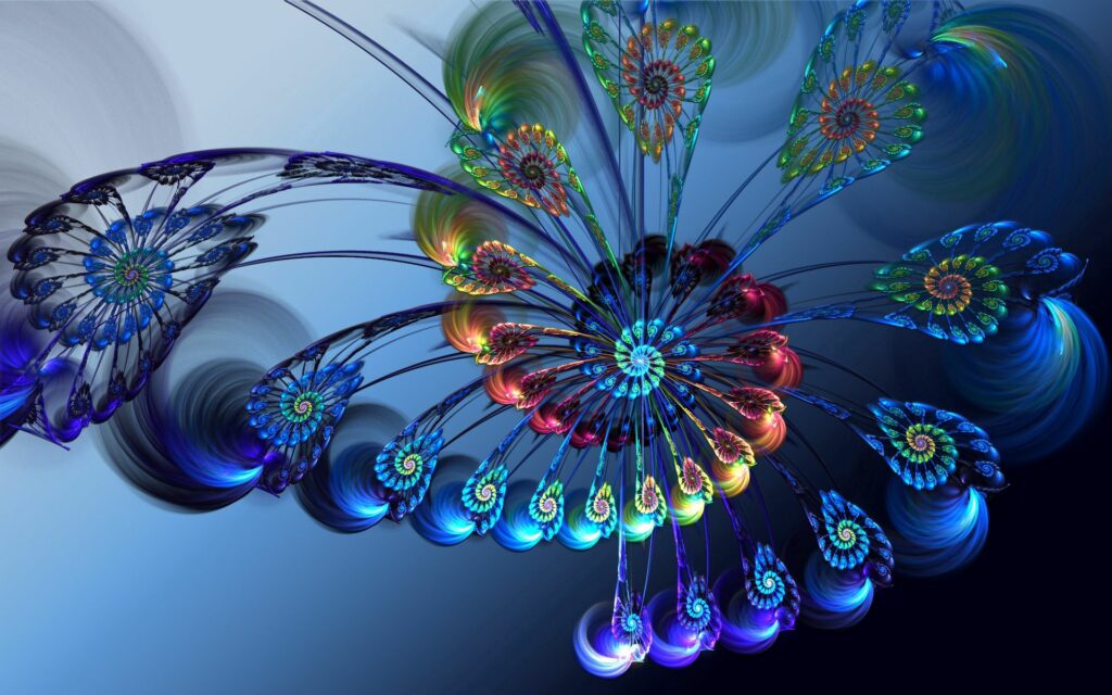 Vibrant 1920x1200 Abstract Swirls Wallpaper on Blue Background