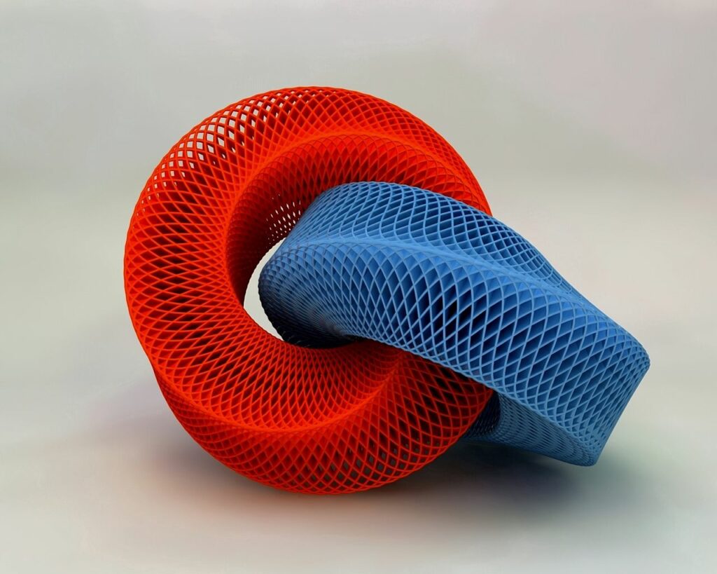 Vibrant Abstract Torus Wallpaper - Red & Blue Design Background