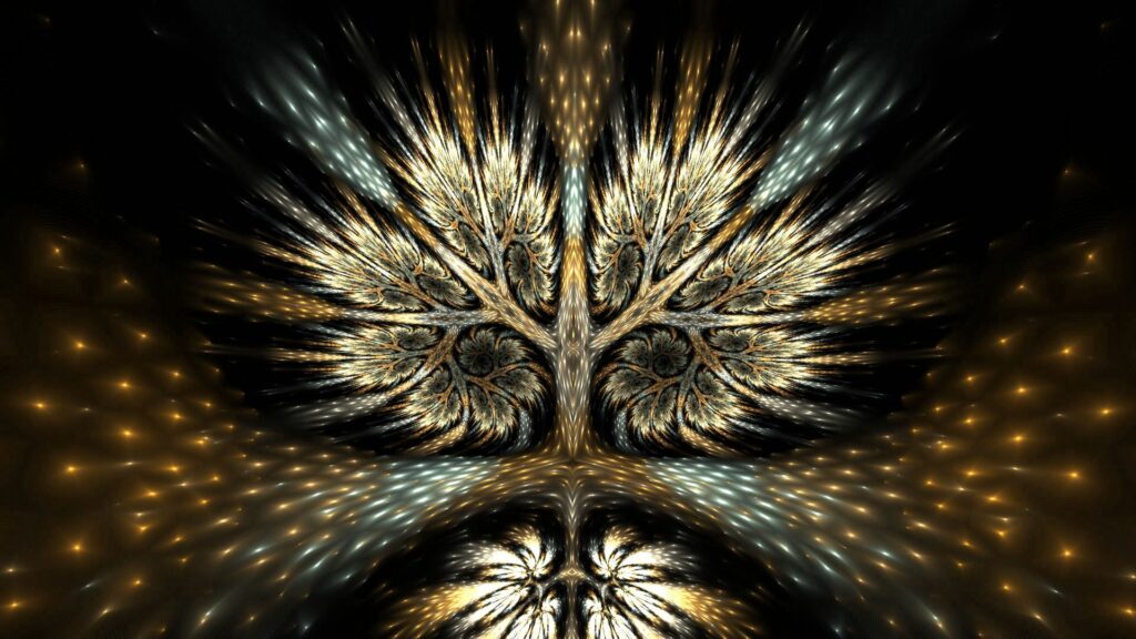 Intricate Abstract Tree Design Wallpaper - Colorful Depth & Symmetry