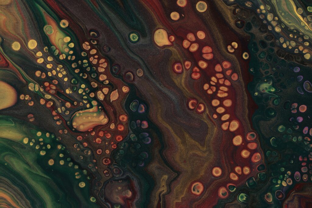 Cosmic Abstract Wallpaper: Colorful Spots & Swirling Design Background
