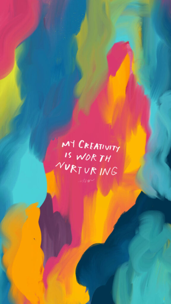 Colorful Abstract Wallpaper: Nurture Your Creativity with Affirmation