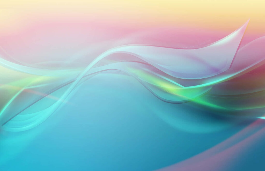 Bright Abstract Wallpaper: Colorful Fluid Shapes in Blue, Pink, Green
