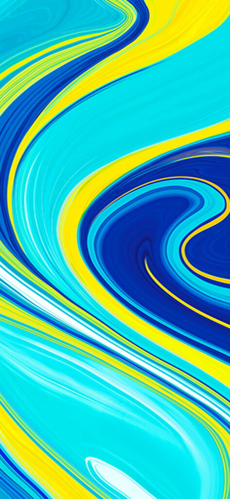 Vibrant Blue and Yellow Swirl Abstract Background for Phone Wallpaper