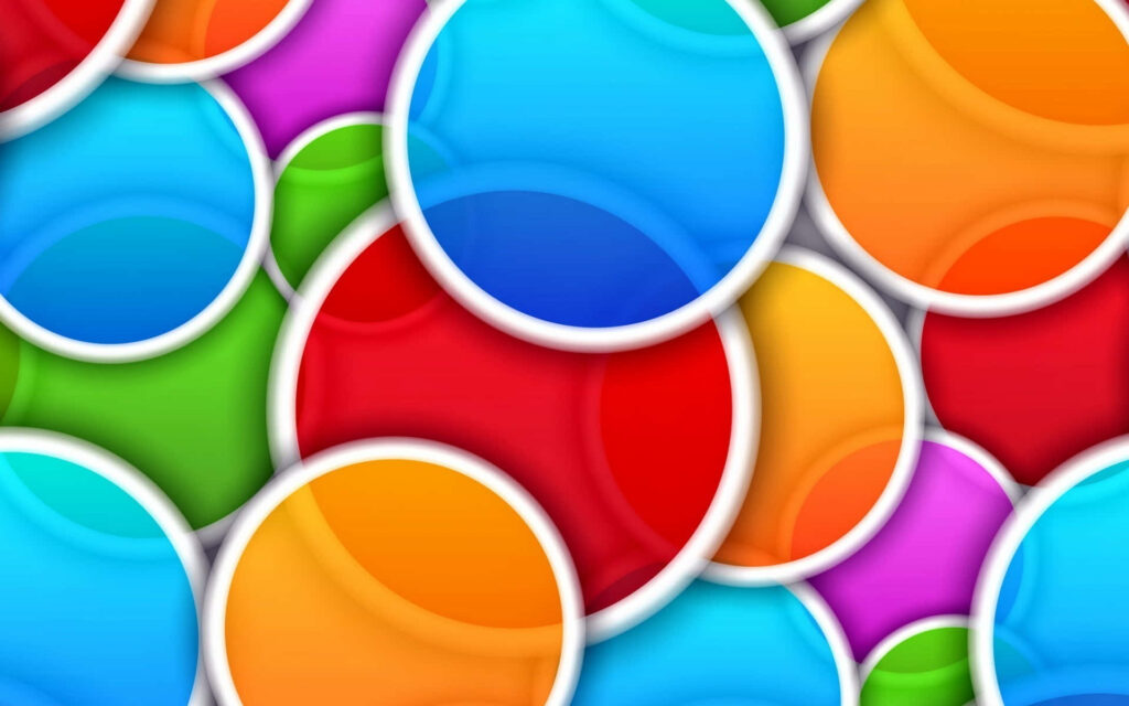 Vibrant Abstract Wallpaper with Glossy Overlapping Circles