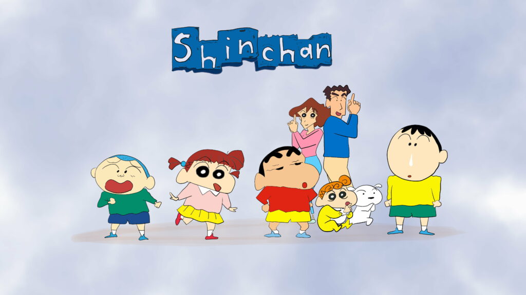 Vibrant and Playful: Crayon Shin-chan Brings Cartoon Magic as a Stunning 4K Wallpaper