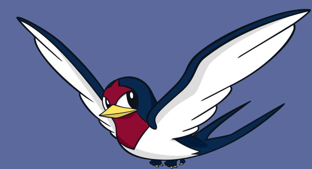 Animated Bird Wallpaper: Red & Blue Soaring Against Solid Blue Background