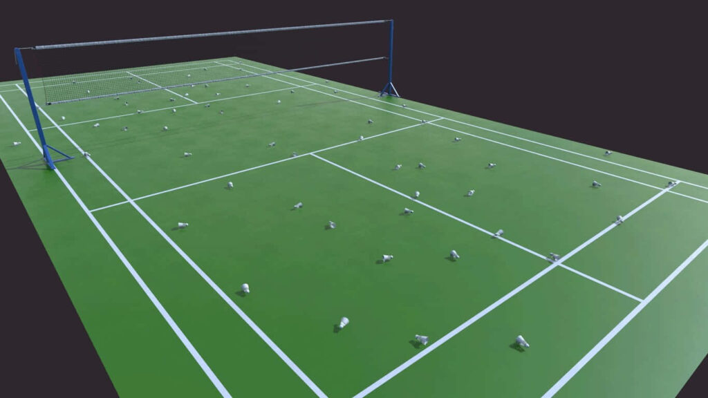 Virtual Badminton Court Game Background Wallpaper