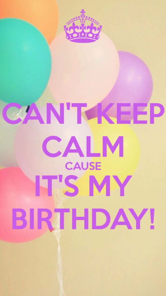Colorful Balloon Wallpaper: Celebrate with Bold Birthday Text!